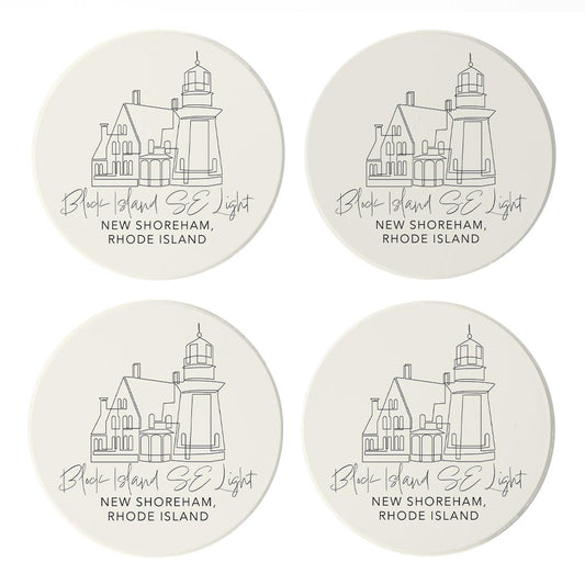 Block Island Se Light | Absorbent Coasters | Set of 4 | Min 2