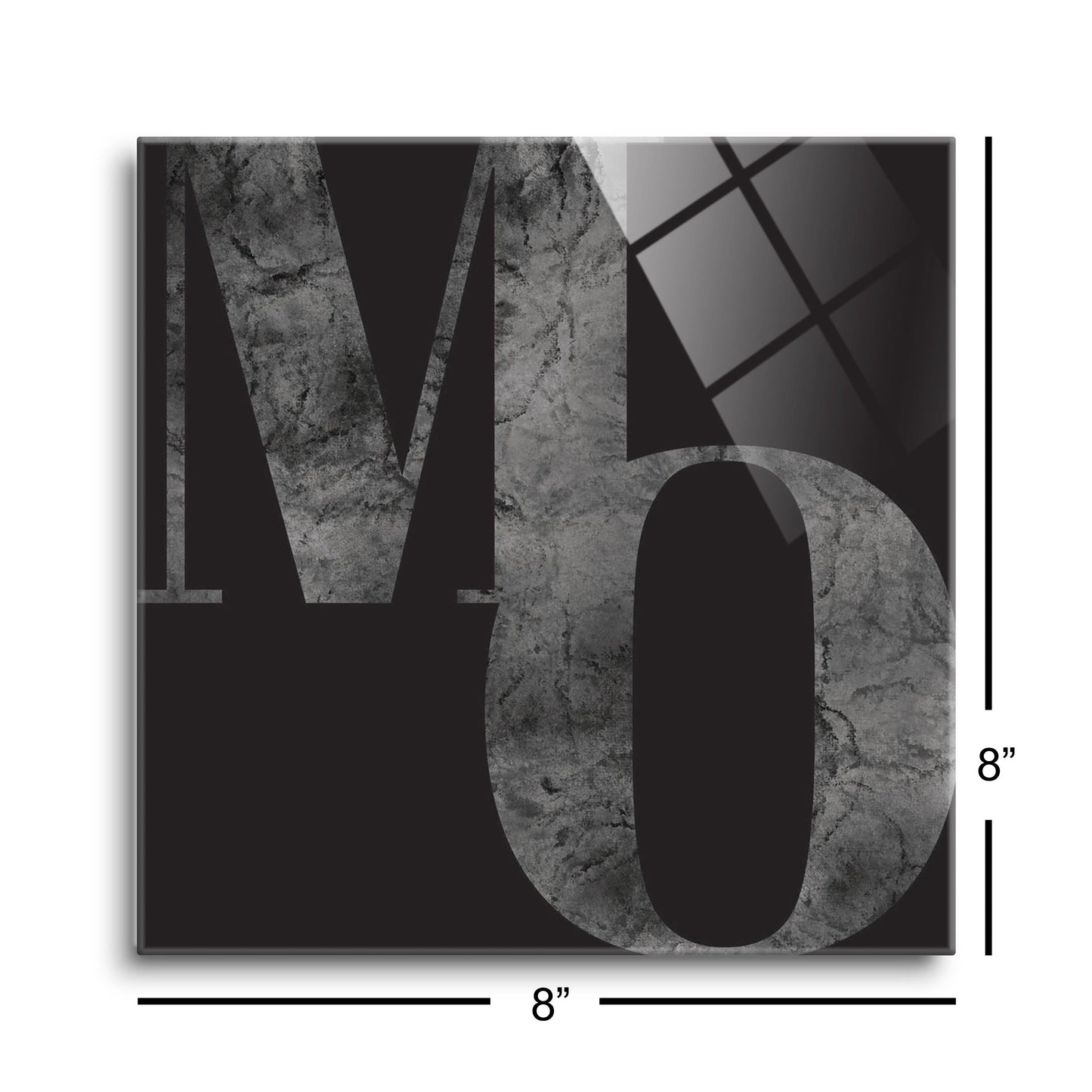 Minimalist B&W Missouri Black Initials | Hi-Def Glass Art | Eaches | Min 2