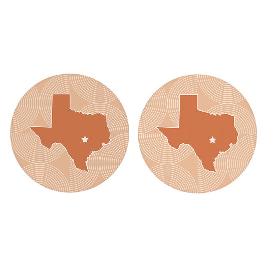 Modern Minimalist Texas Austin Star| Absorbent Car Coasters | Set of 2 | Min 4
