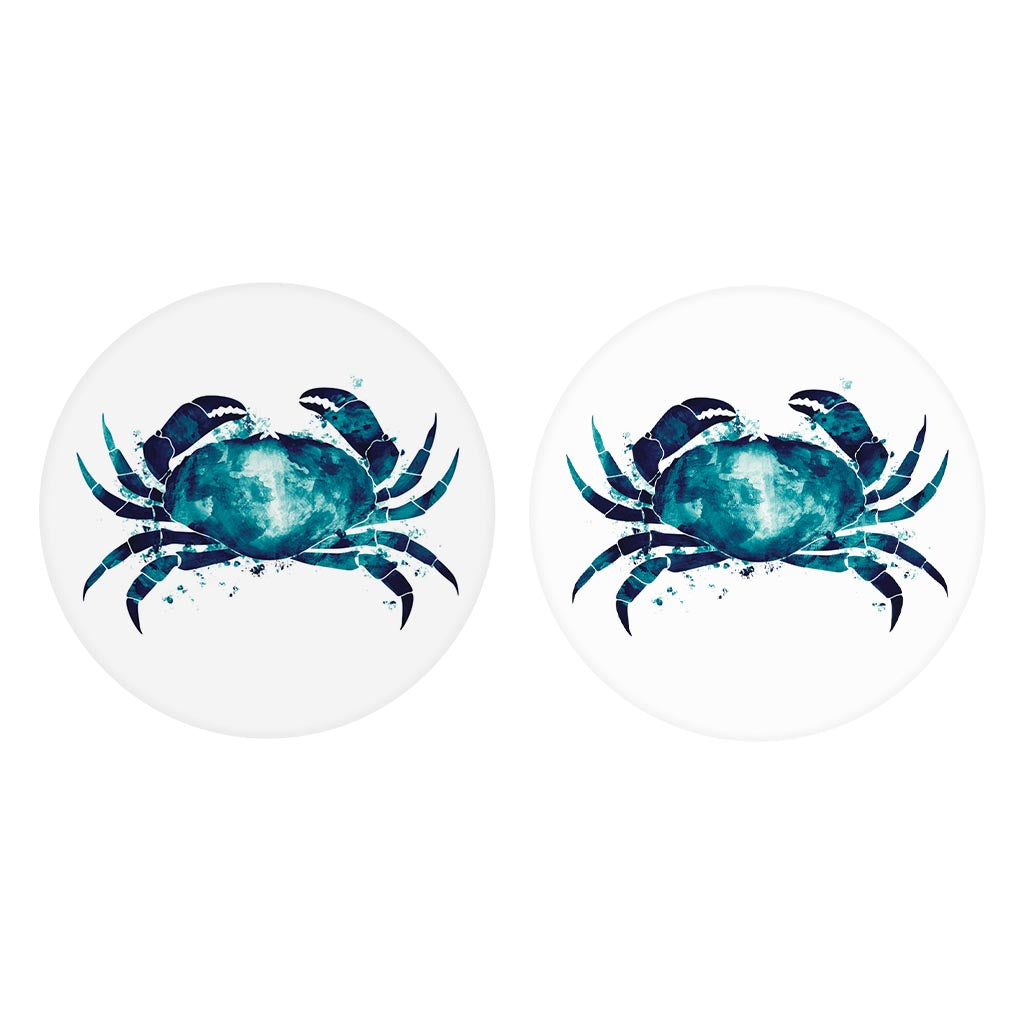 New England Water Color Crab| Absorbent Car Coasters | Set of 2 | Min 4
