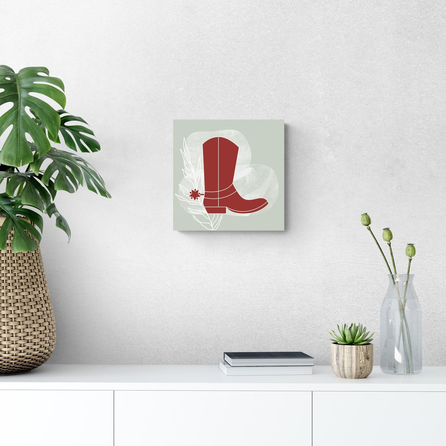 Modern Minimalist Oklahoma Boot | Wood Sign | Eaches | Min 2