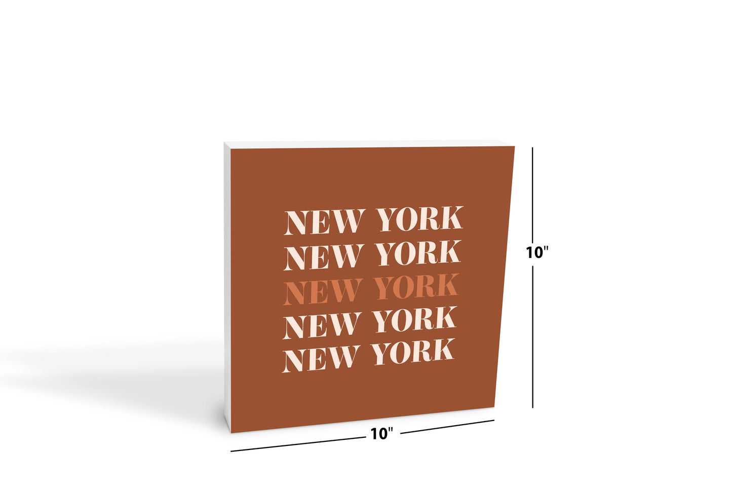 Modern Minimalist New York Repeated Dark | Wood Block | Eaches | Min 2