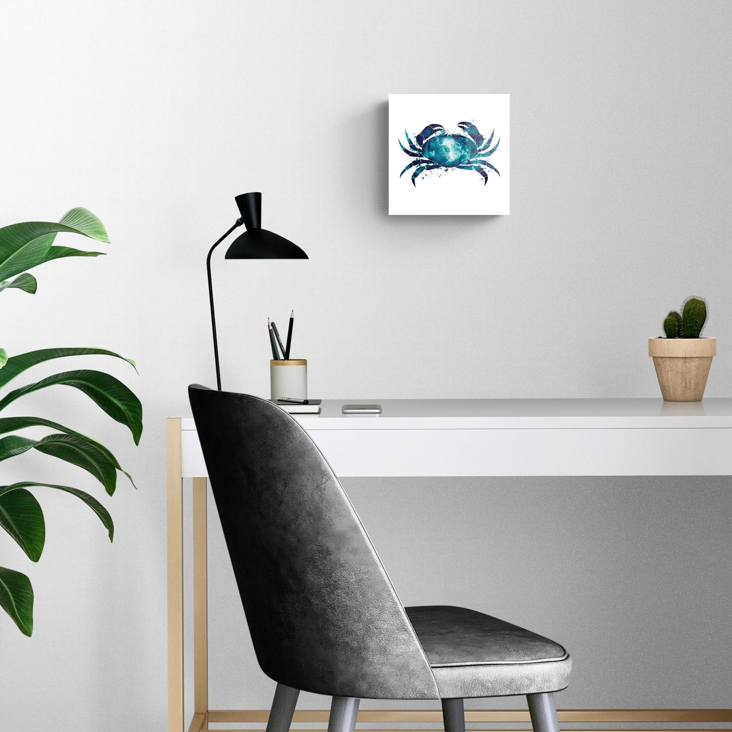 New England Water Color Crab | Hi-Def Glass Art | Eaches | Min 2