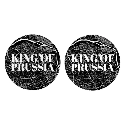 Minimalistic B&W Pennsylvania King Of Prussia Map | Absorbent Car Coasters | Set of 2 | Min 4