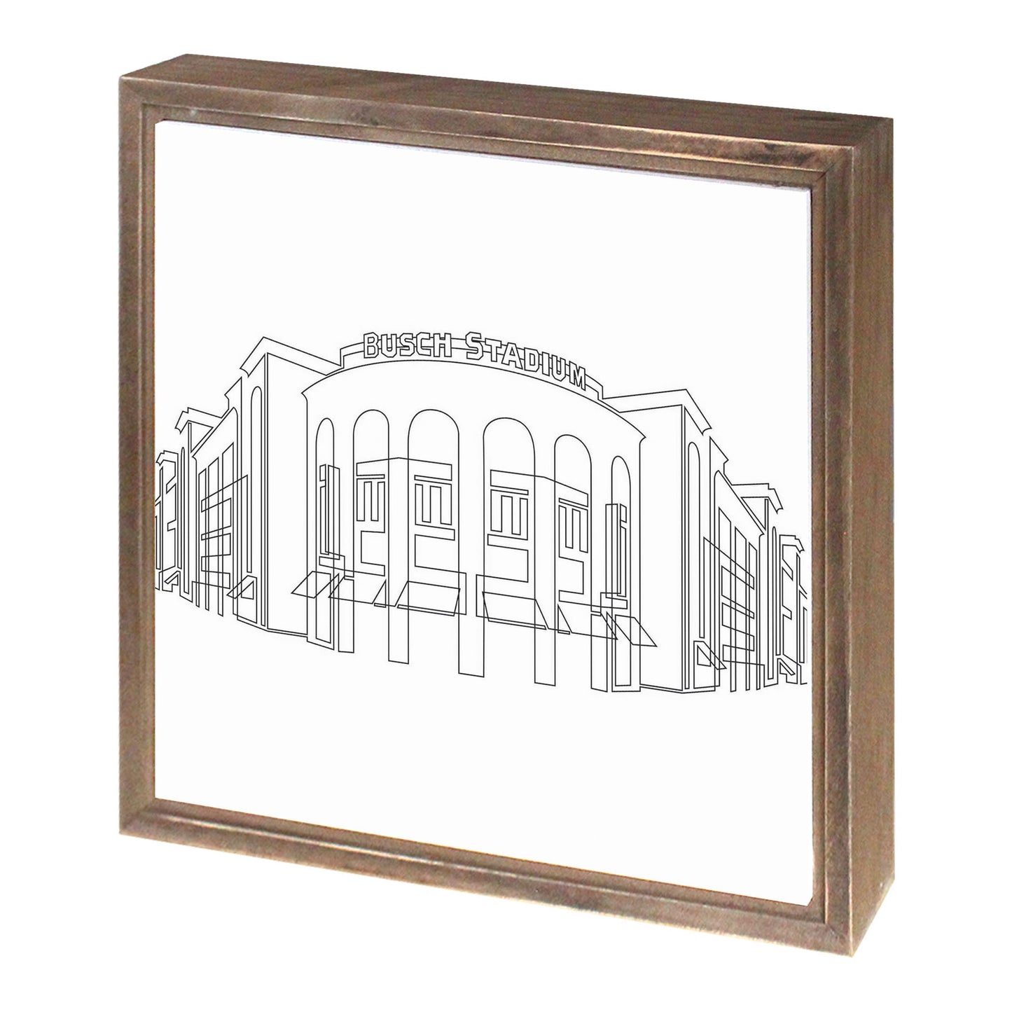 Minimalist B&W Missouri Busch Stadium Line Drawing | Wood Sign | Eaches | Min 1
