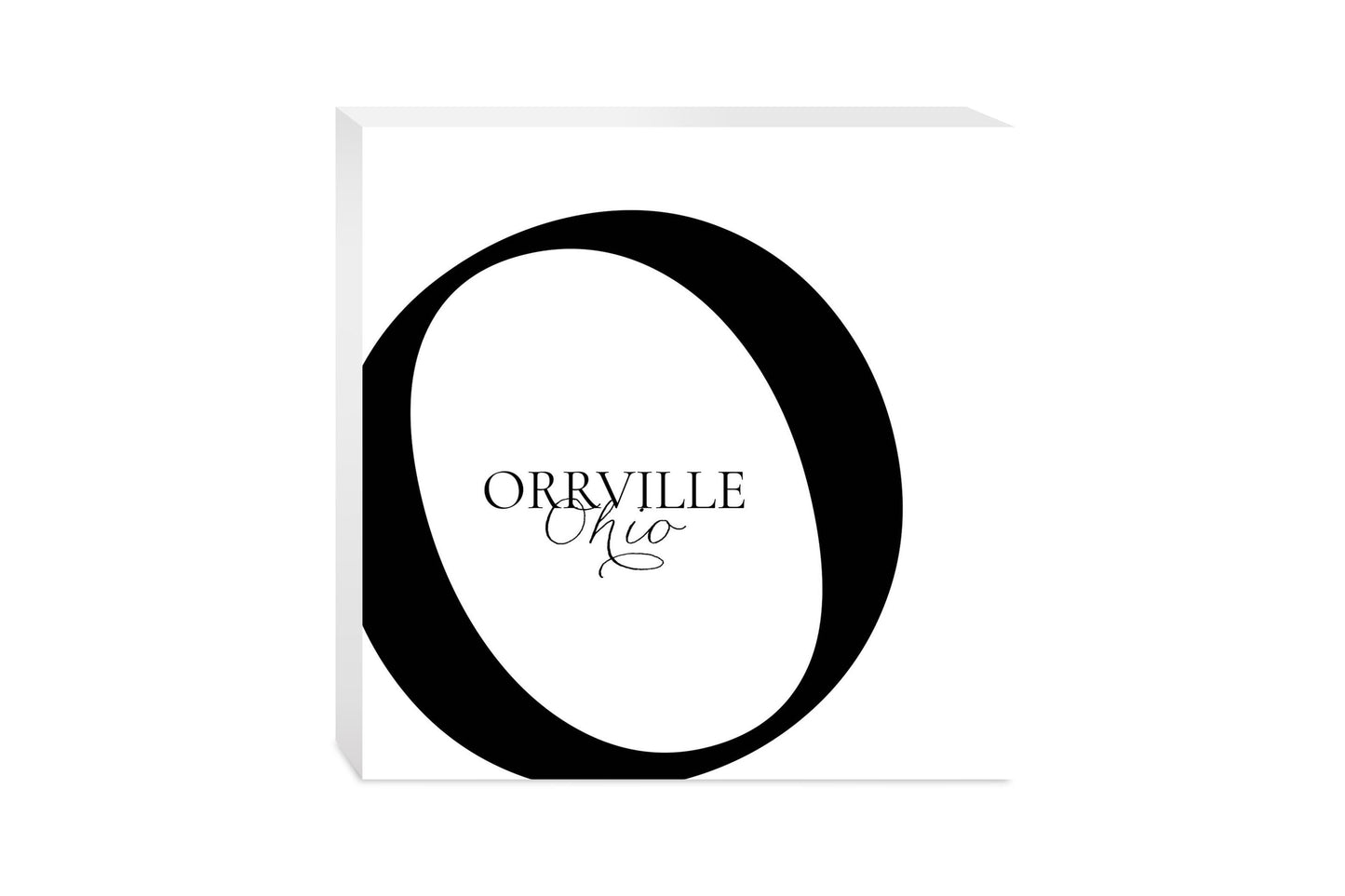 Orrville Oh Minimal Monogram | Wood Block | Eaches | Min 2