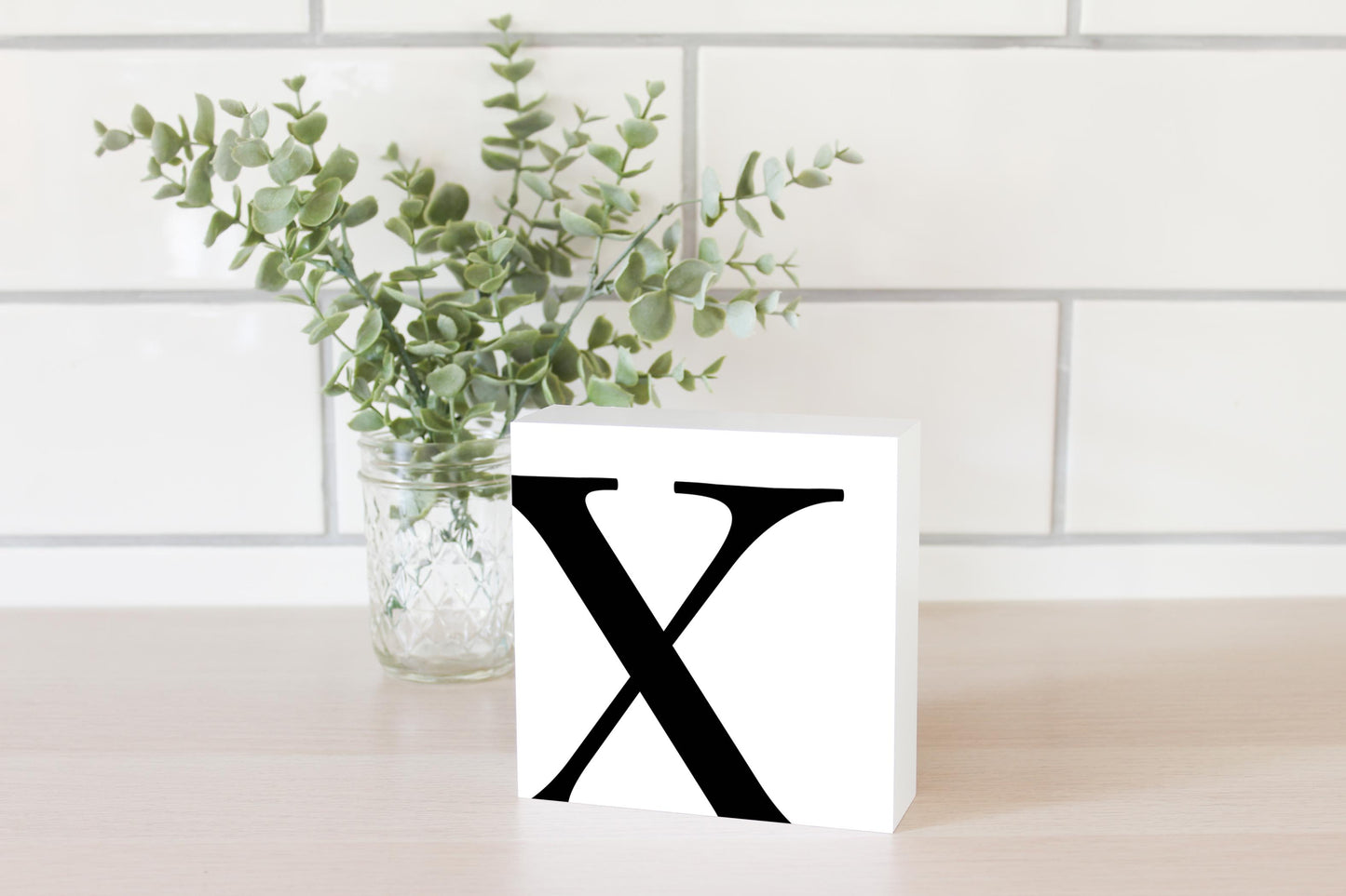 Minimal Monogram X | Wood Block | Eaches | Min 4