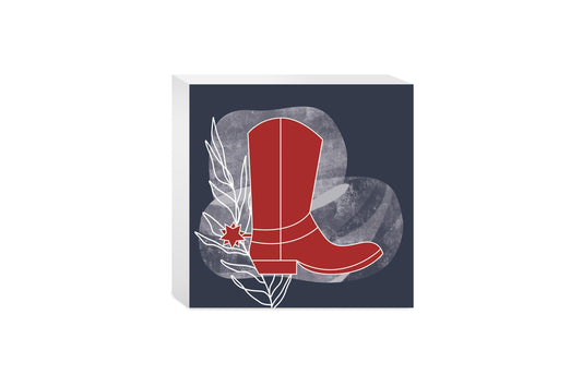 Modern Minimalist Texas Colors Boot | Wood Block | Eaches | Min 4