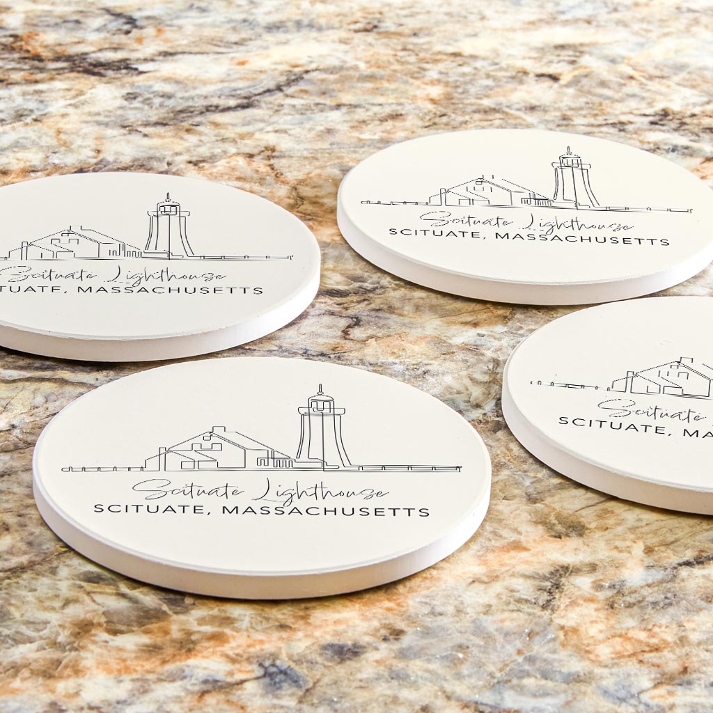 Scituate Lighthouse | Absorbent Coasters | Set of 4 | Min 2