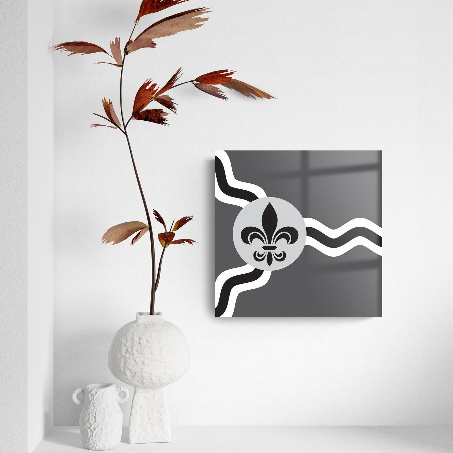 Minimalist B&W Missouri St Louis Flag | Hi-Def Glass Art | Eaches | Min 2