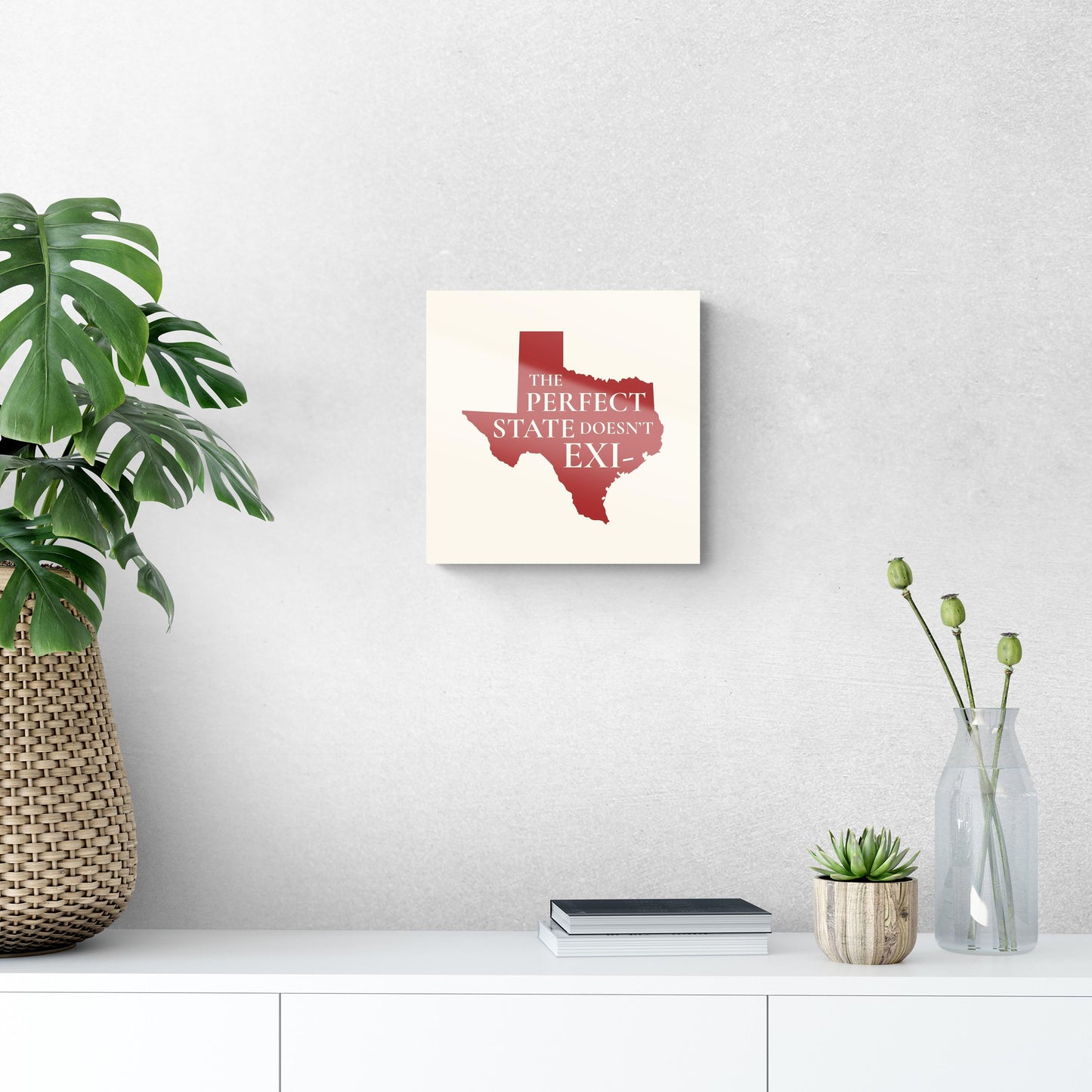 Modern Minimalist Texas Colors Perfect State | Hi-Def Glass Art | Eaches | Min 1