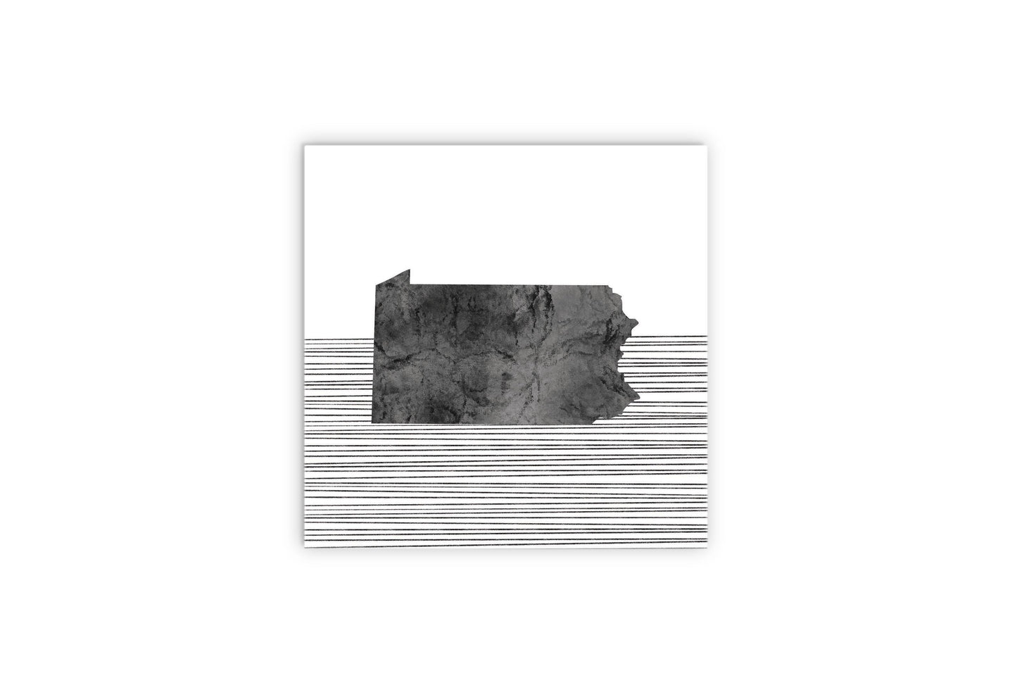 Minimalistic B&W Pennsylvania Shape Straight Lines | Wood Sign | Eaches | Min 2