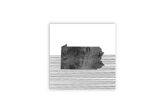 Minimalistic B&W Pennsylvania Shape Straight Lines | Wood Sign | Eaches | Min 2