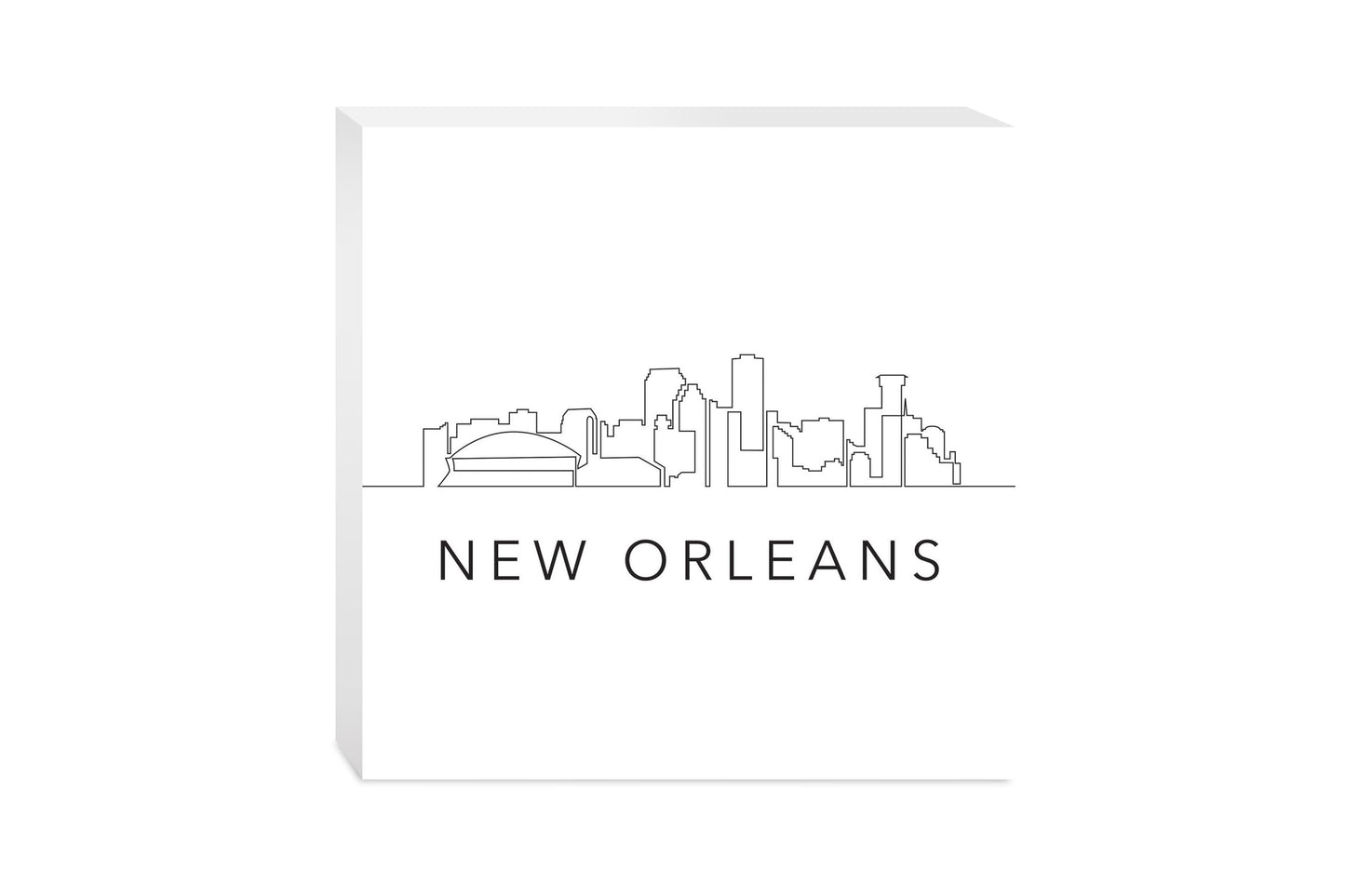 Modern Louisiana New Orleans City Line Drawing | Wood Block | Eaches | Min 2