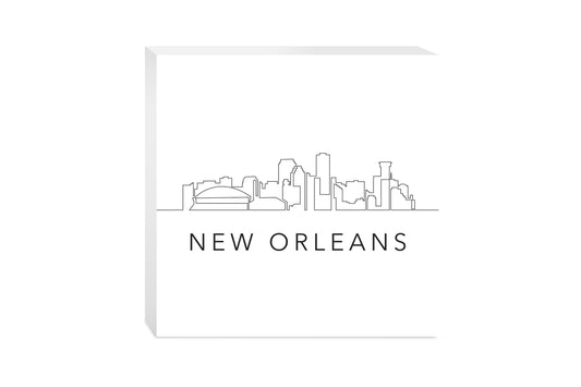 Modern Louisiana New Orleans City Line Drawing | Wood Block | Eaches | Min 2