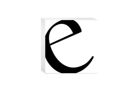 Minimal Monogram E| Wood Block | Eaches | Min 4