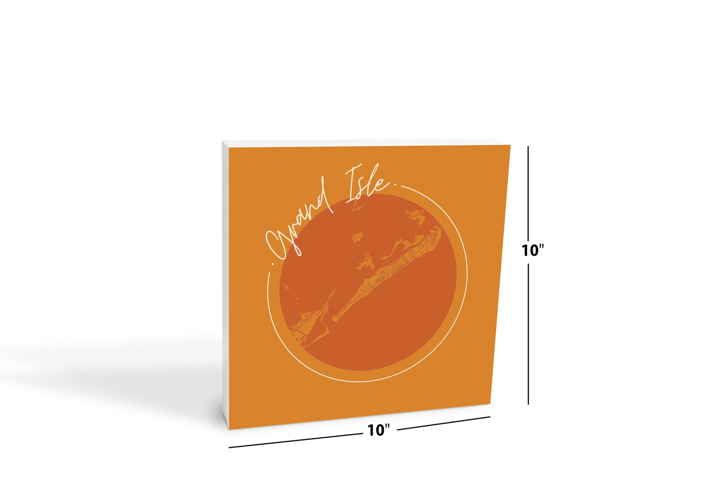 Louisiana Colorful Grand Isle Circle Map | Wood Block | Eaches | Min 2