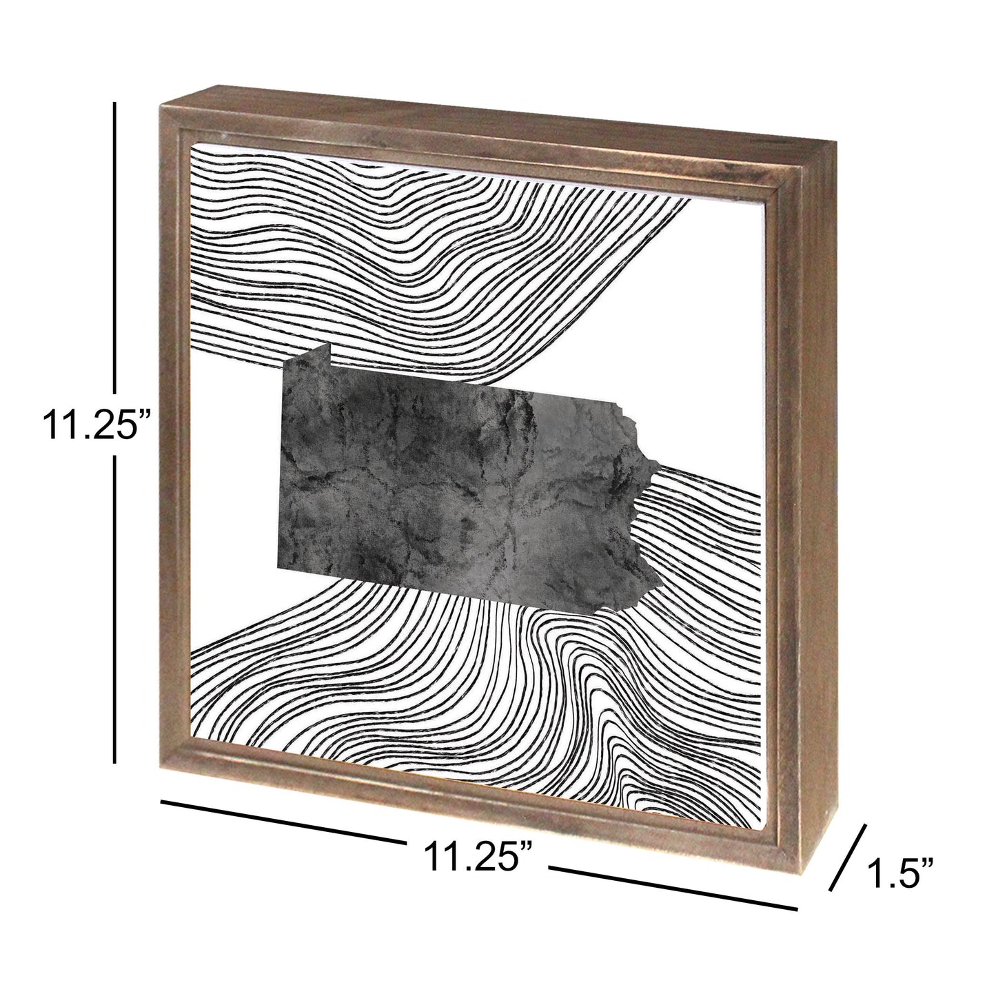 Minimalistic B&W Pennsylvania Shape Fluid Lines | Wood Sign | Eaches | Min 1