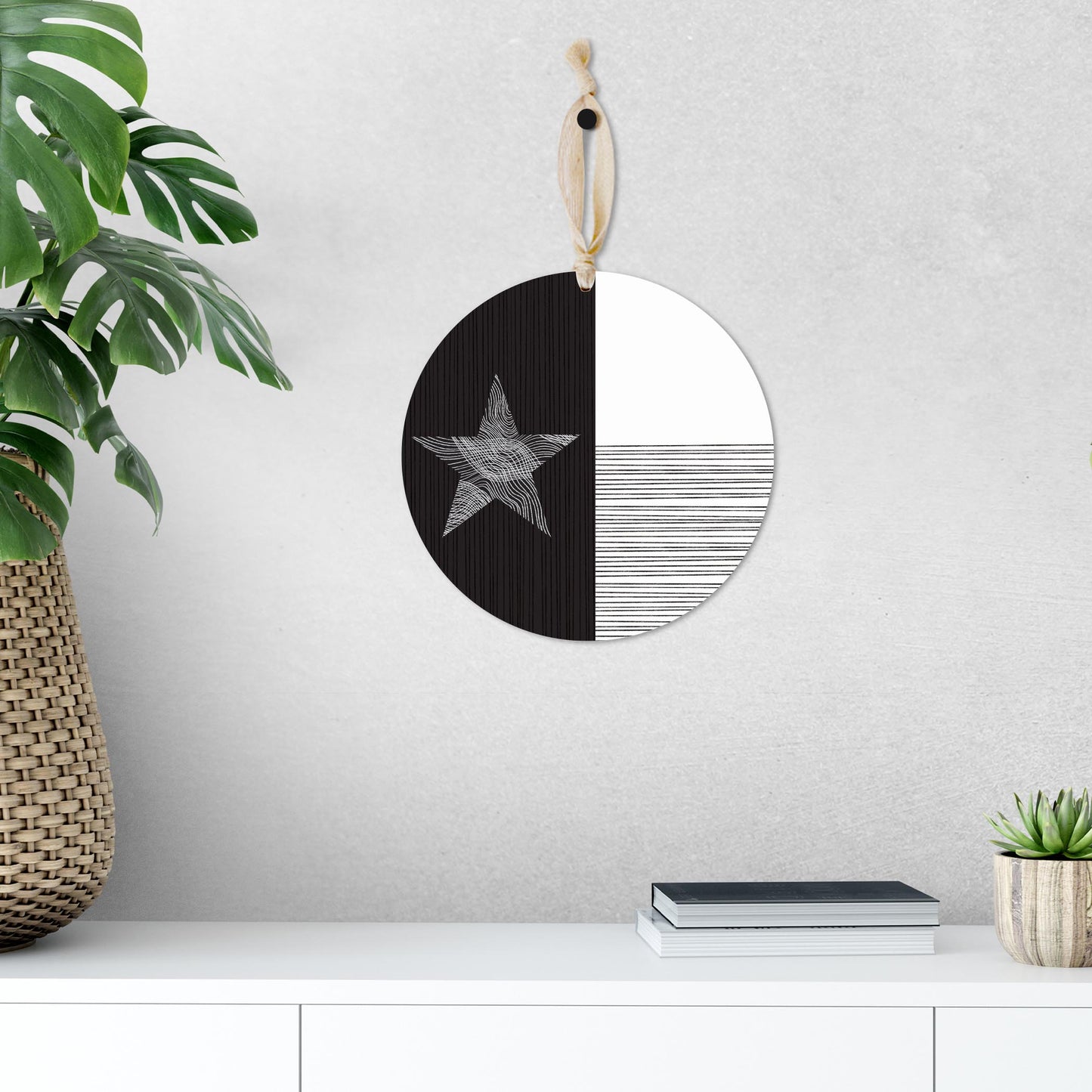 Modern Texas State Flag Abstract Lines | Wood Ornament | Eaches | Min 1