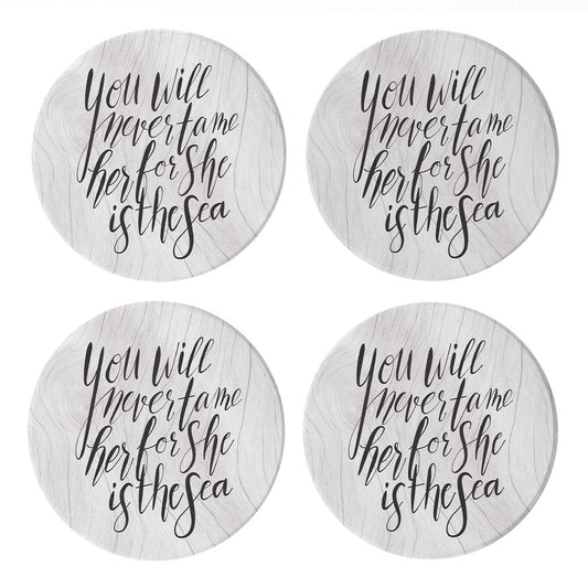 New England Calligraphy Saying| Absorbent Coasters | Set of 4 | Min 2