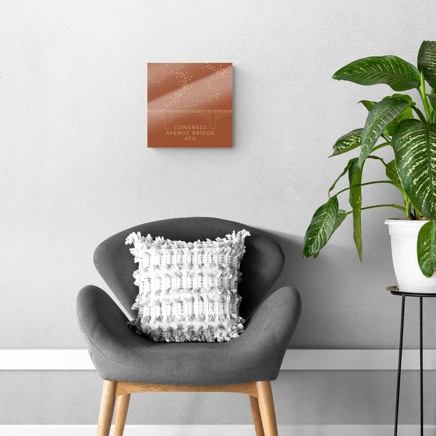 Modern Minimalist Texas Austin Congress Bridge | Hi-Def Glass Art | Eaches | Min 1