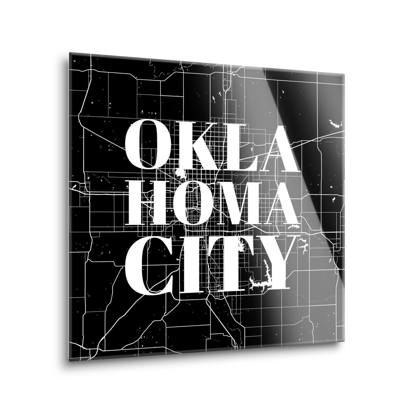 Modern Oklahoma City Map | Hi-Def Glass Art | Eaches | Min 1