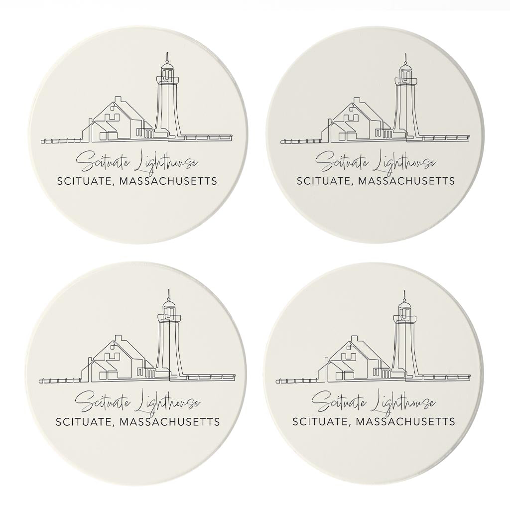 Scituate Lighthouse | Absorbent Coasters | Set of 4 | Min 2