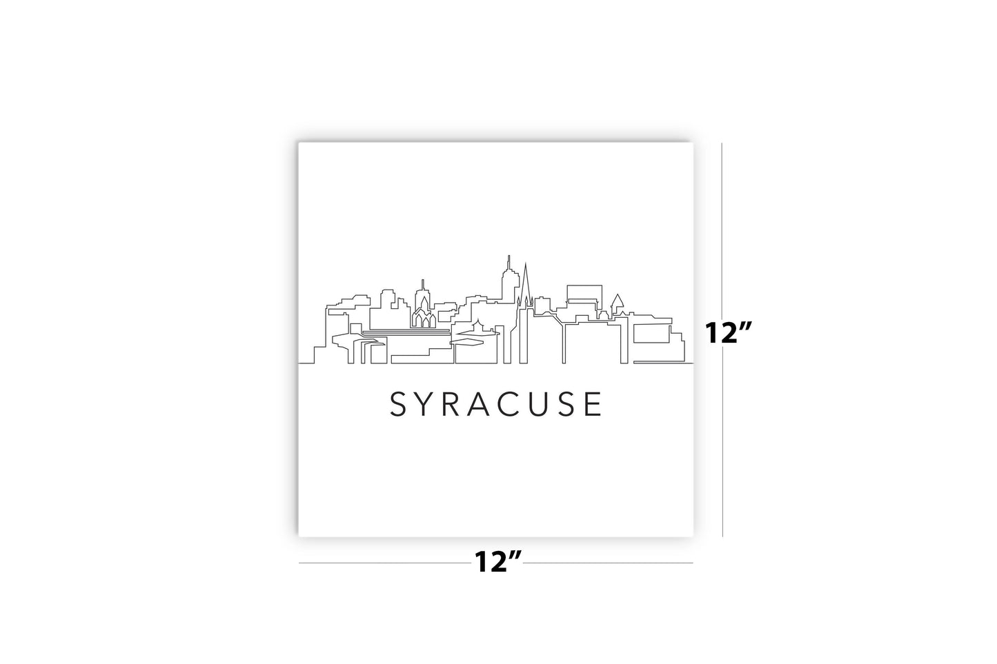 Minimalistic B&W New York Syracuse Skyline | Wood Sign | Eaches | Min 2