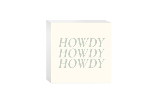 Modern Minimalist Oklahoma Howdy | Wood Block | Eaches | Min 4