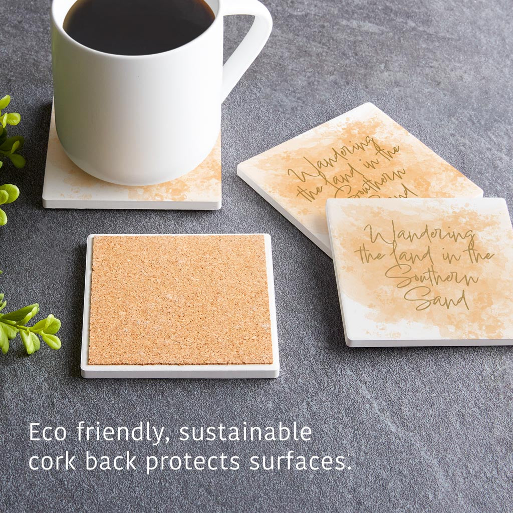 Wandering The Land Water Color | Absorbent Coasters | Set of 4 | Min 2