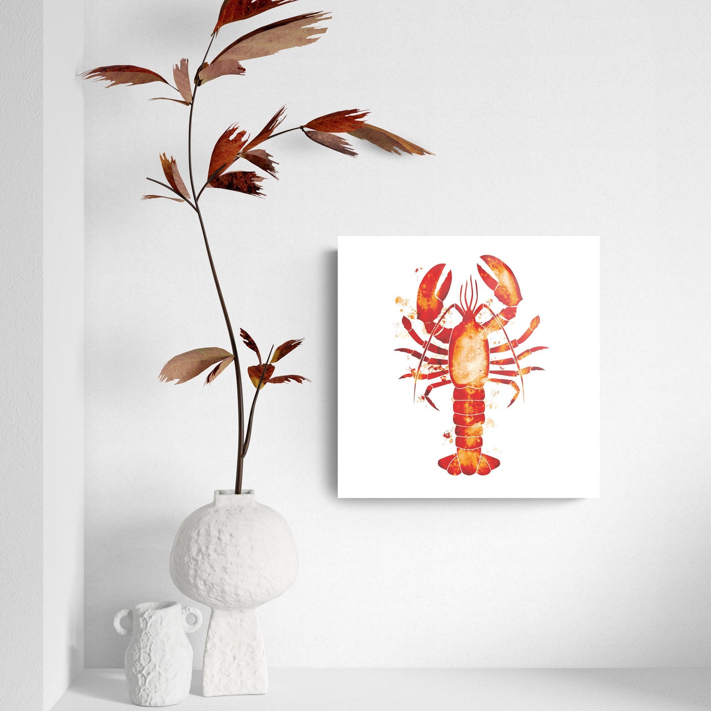 East Coast Water Color Lobster | Hi-Def Glass Art | Eaches | Min 2