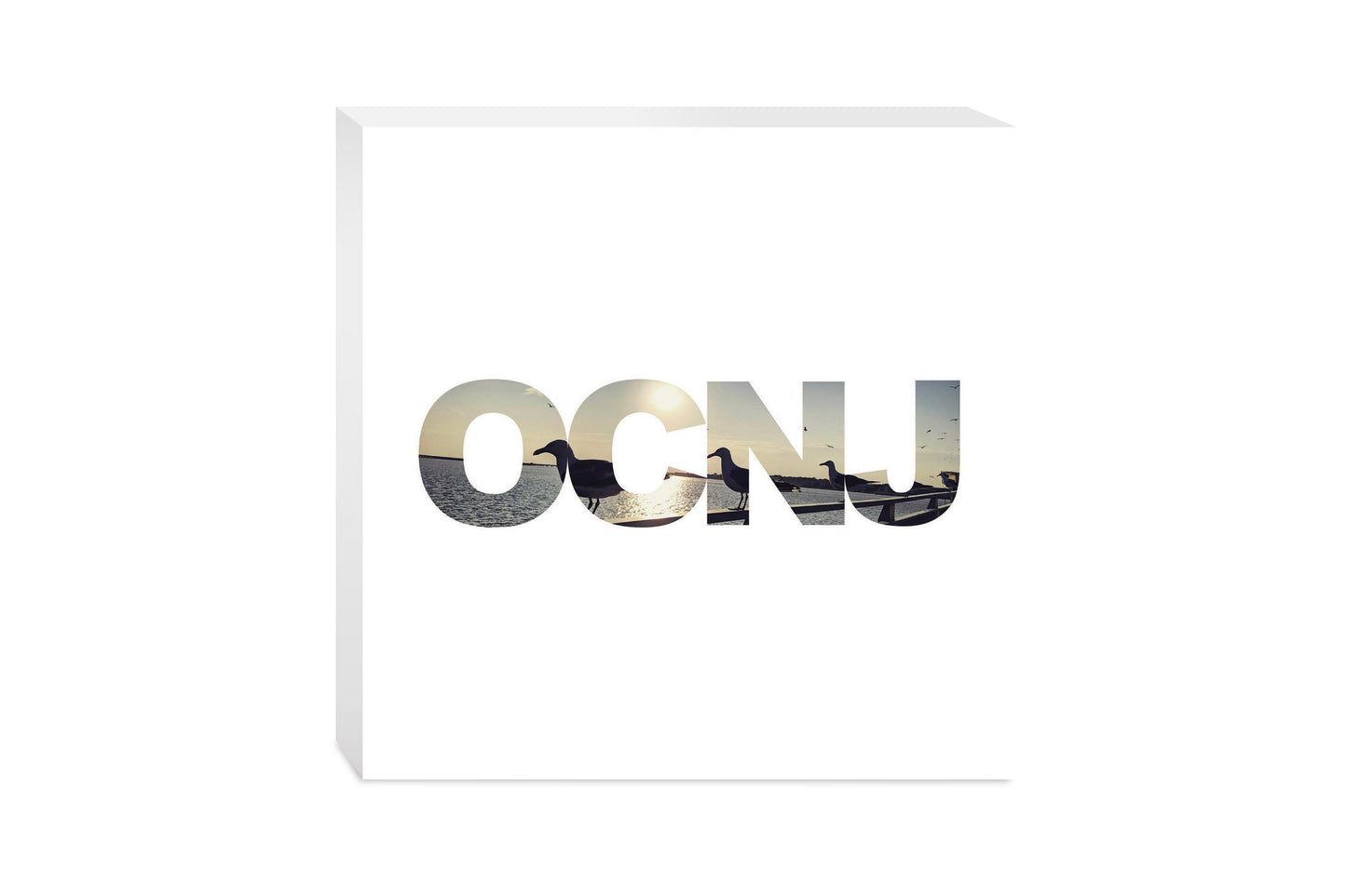 OCNJ Photo With Text | Wood Block | Eaches | Min 2