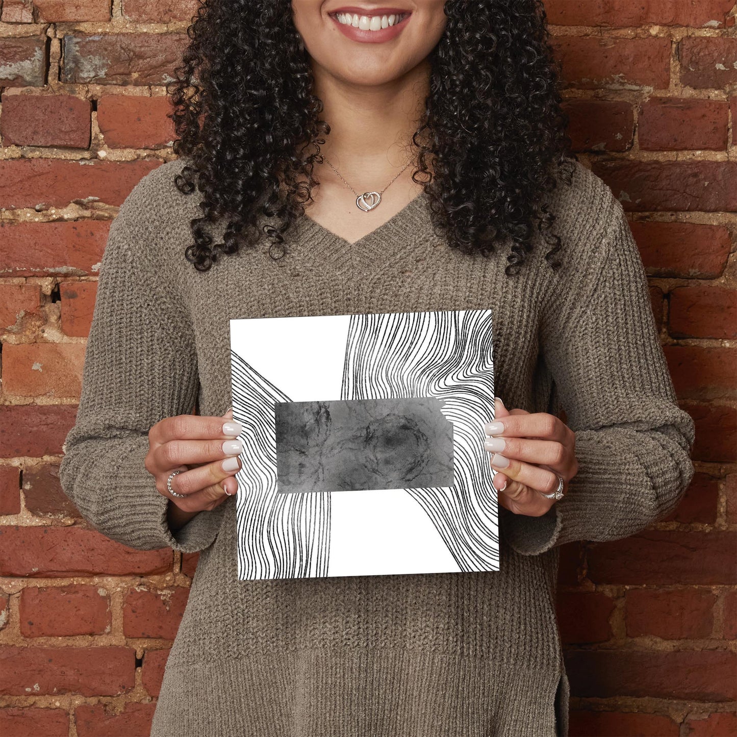 Minimalist B&W Kansas State With Fluid Lines | Hi-Def Glass Art | Eaches | Min 2