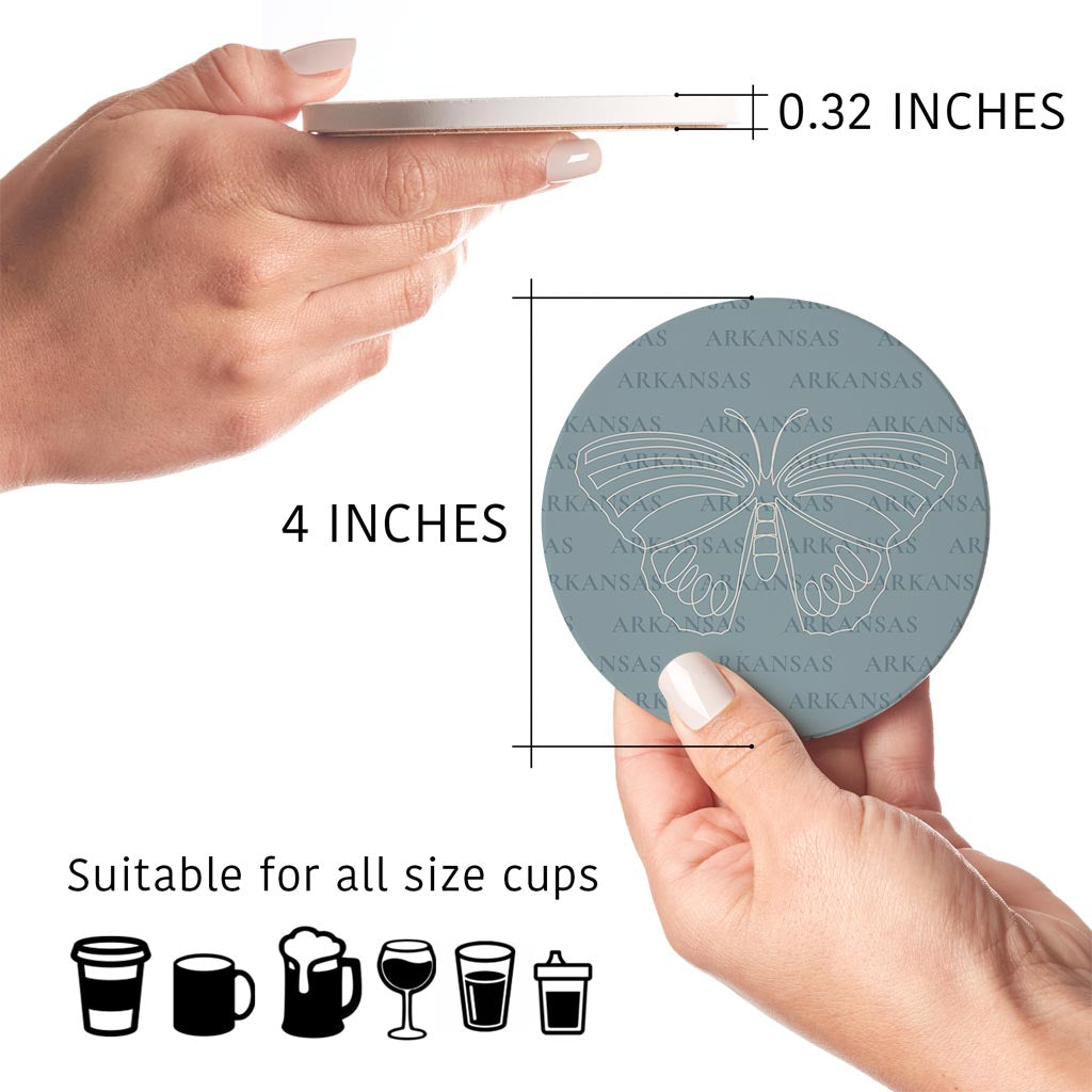 Modern Minimalist Arkansas Diana Fritillary Butterfly| Absorbent Coasters | Set of 4 | Min 2