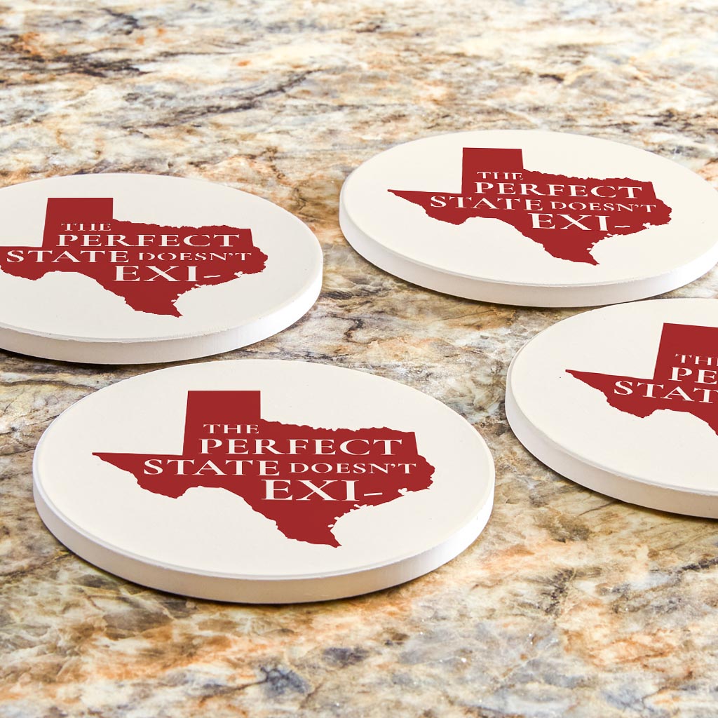 Modern Minimalist Texas Colors Perfect State | Absorbent Coasters | Set of 4 | Min 2