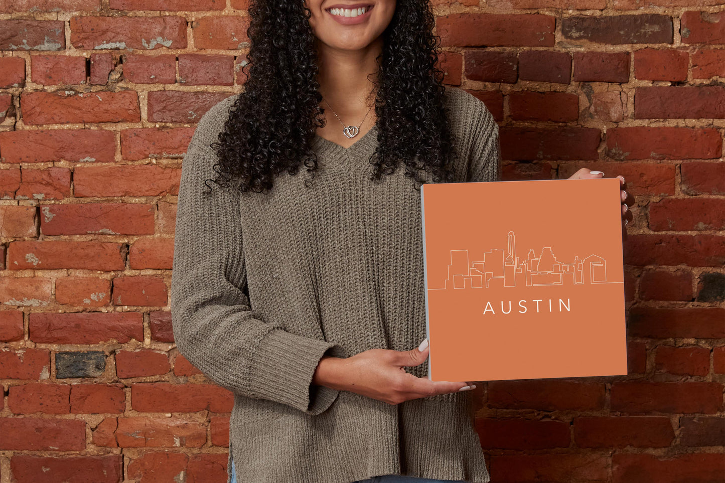 Modern Minimalist Texas Austin Skyline | Wood Block | Eaches | Min 2