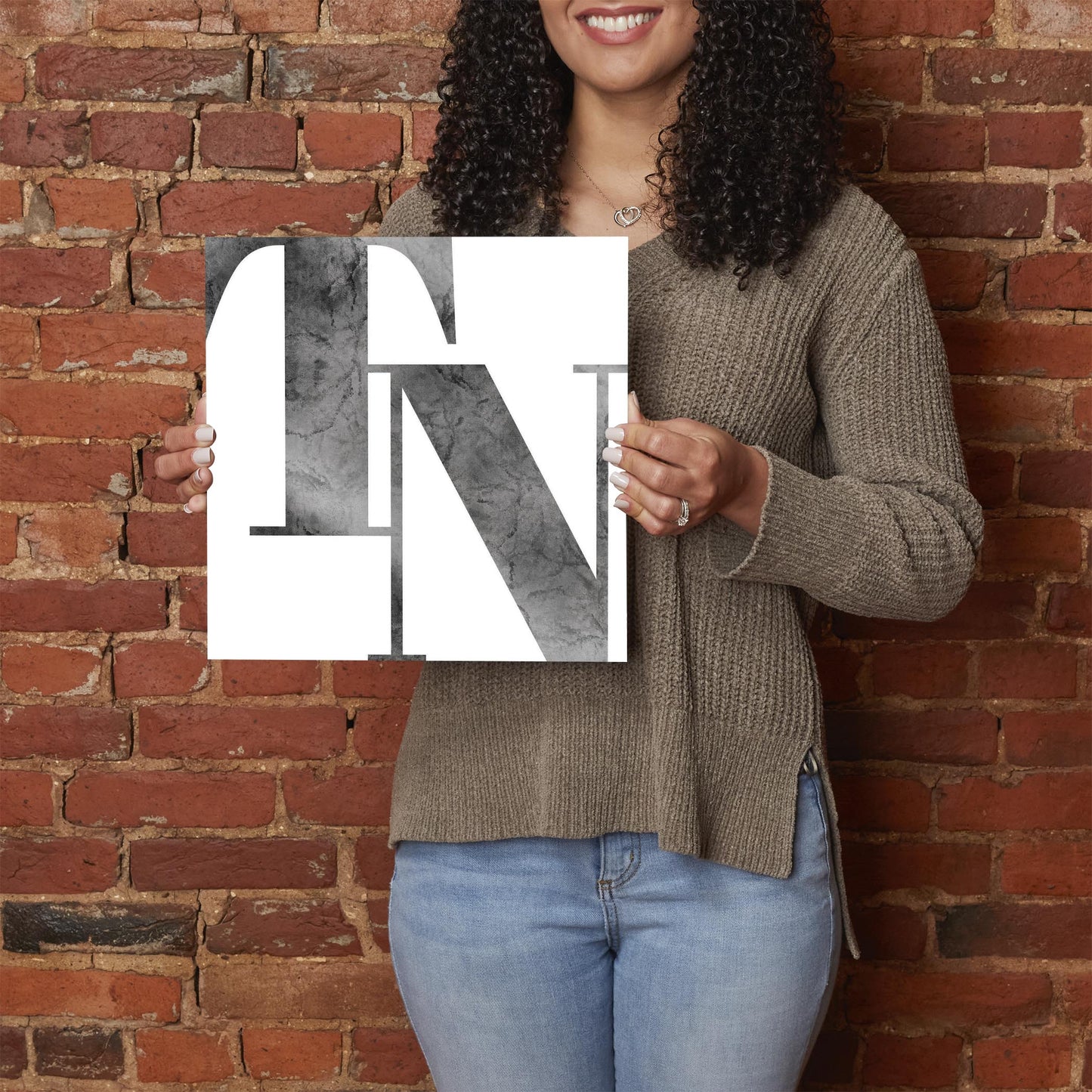 Minimalist B&W Tennessee White Initials | Hi-Def Glass Art | Eaches | Min 1