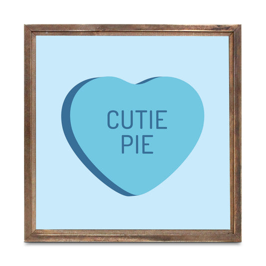 Message Hearts Cutie Pie | Wood Sign | Eaches | Min 1
