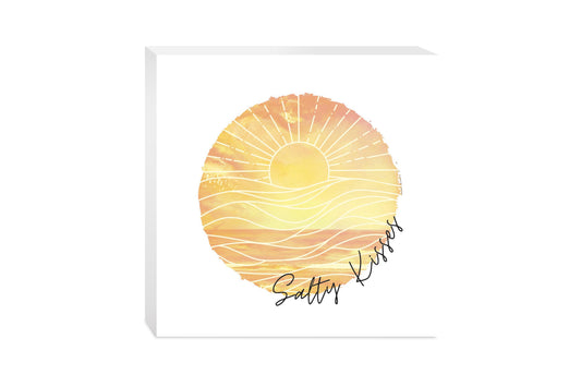 Salty Kisses Orange Art | Wood Block | Eaches | Min 2