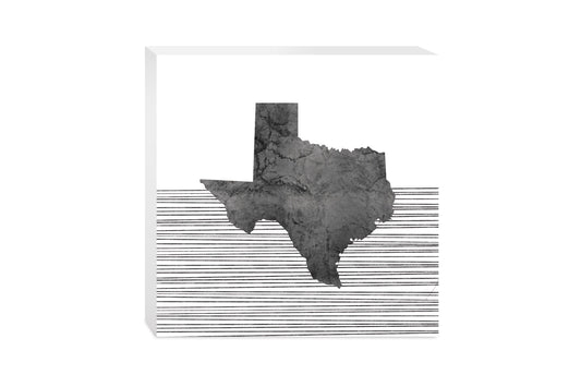 Modern Texas State Shape With Straight Lines | Wood Block | Eaches | Min 2