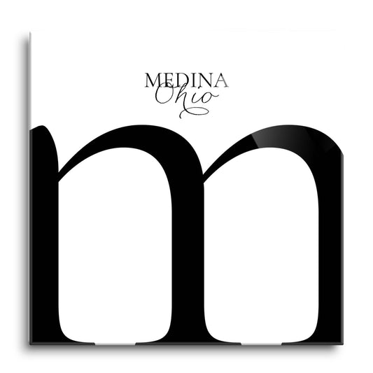 Medina Oh Minimal Monogram | Hi-Def Glass Art | Eaches | Min 1