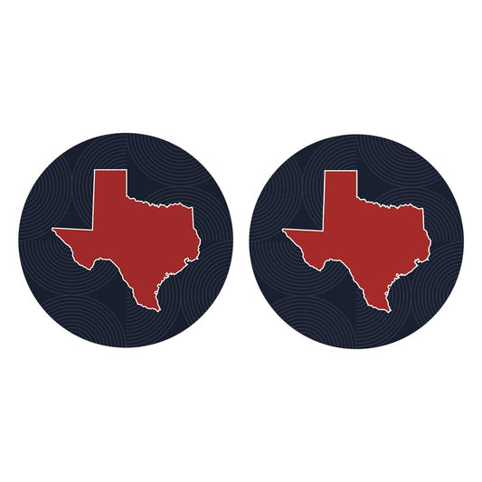 Modern Minimalist Texas Colors Shape | Absorbent Car Coasters | Set of 2 | Min 4