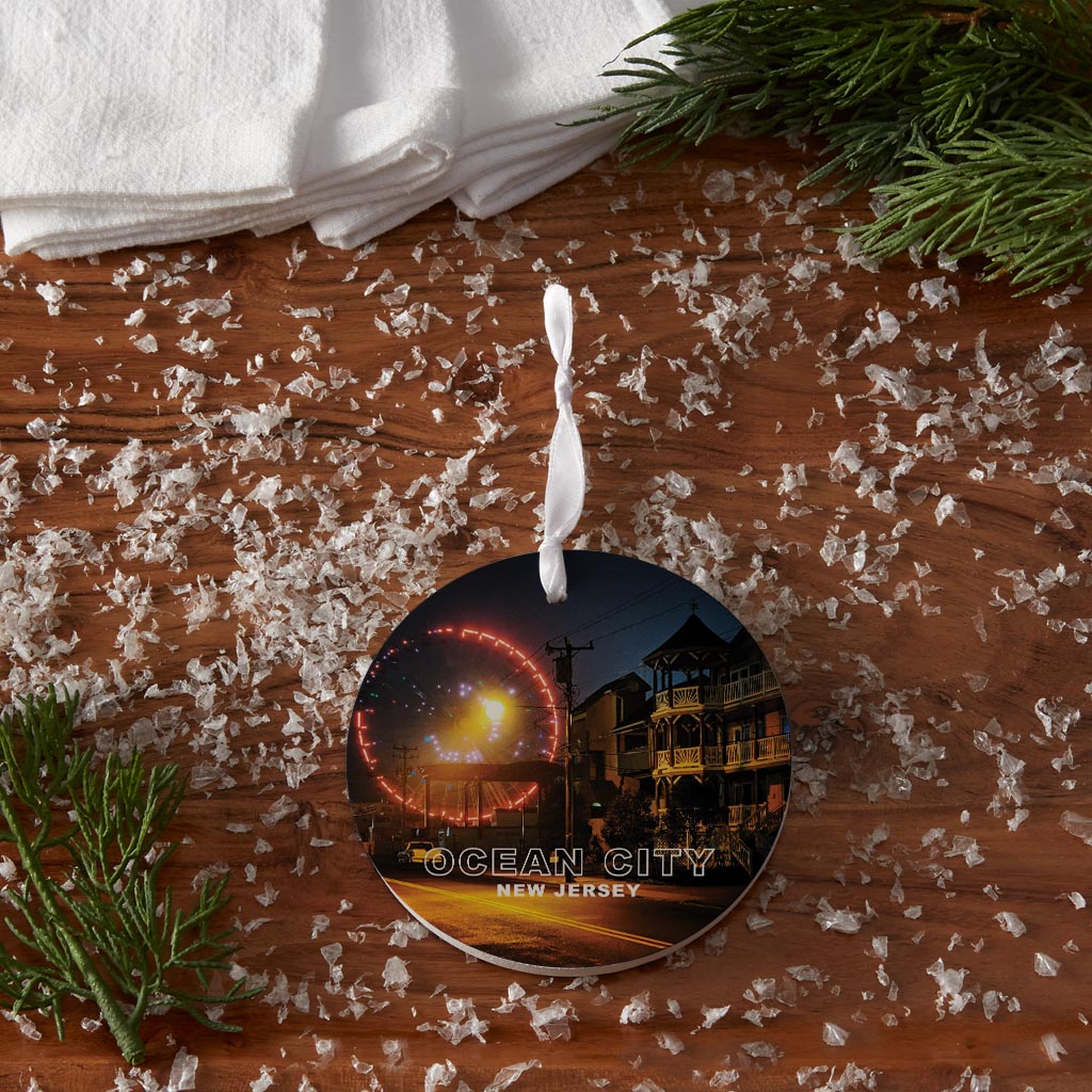 OCNJ Photo With Text | Wood Ornament | Eaches | Min 6