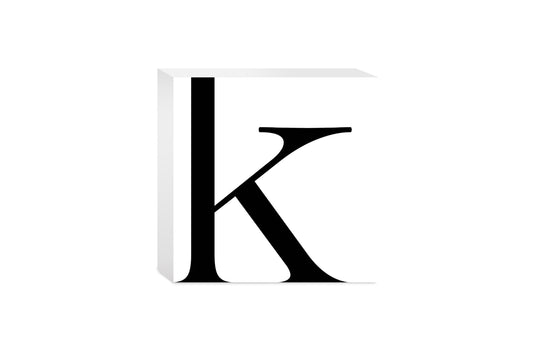 Minimal Monogram K| Wood Block | Eaches | Min 4