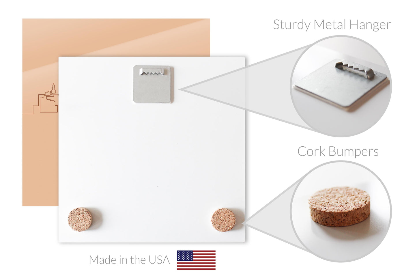 Modern Minimalistic New York Buffalo Skyline | Hi-Def Glass Art | Eaches | Min 2