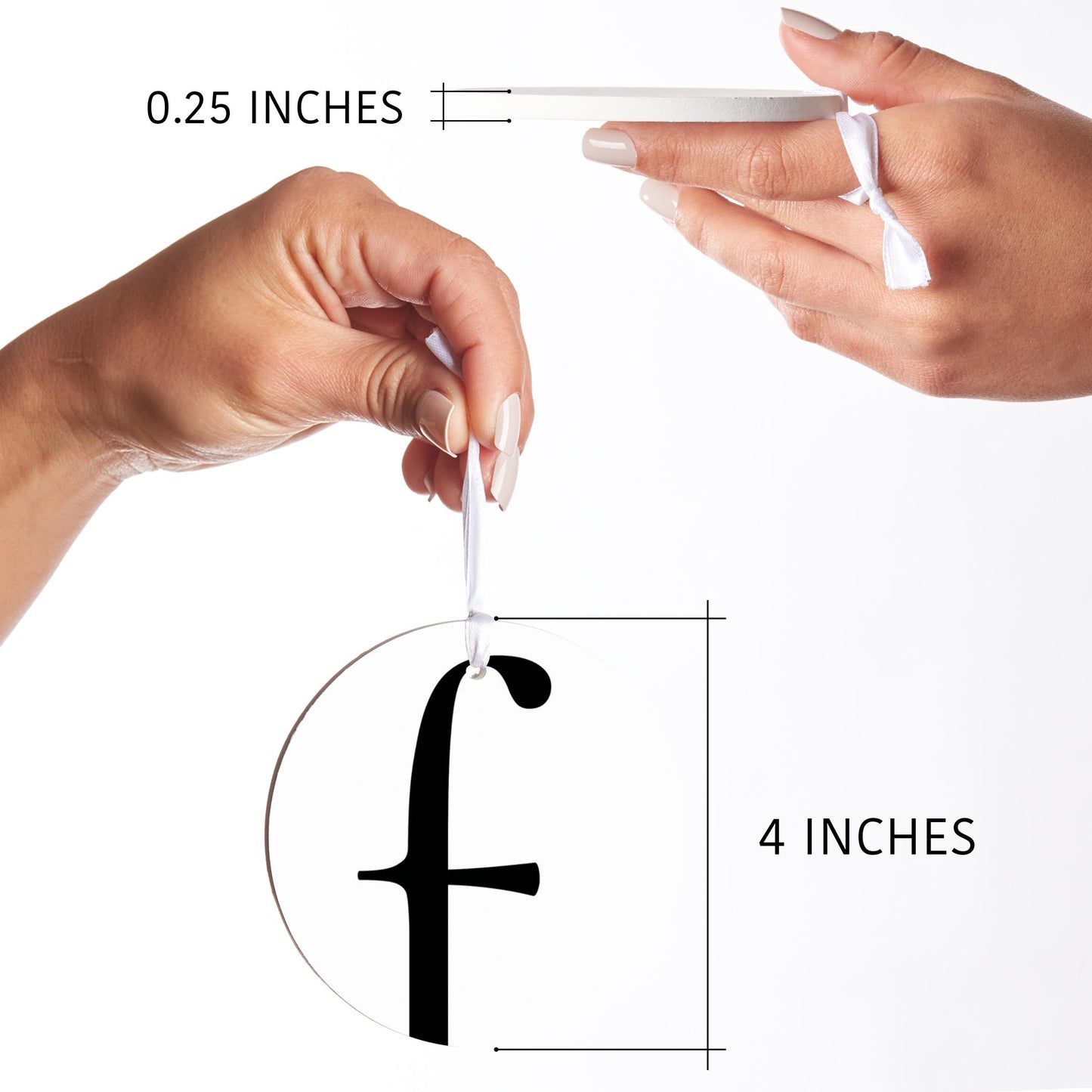 Minimalist Monogram F Circle| Wood Ornament | Eaches | Min 6