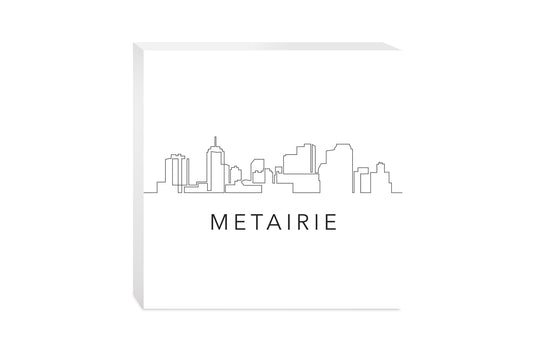 Modern Louisiana Metairie City Line Drawing | Wood Block | Eaches | Min 2
