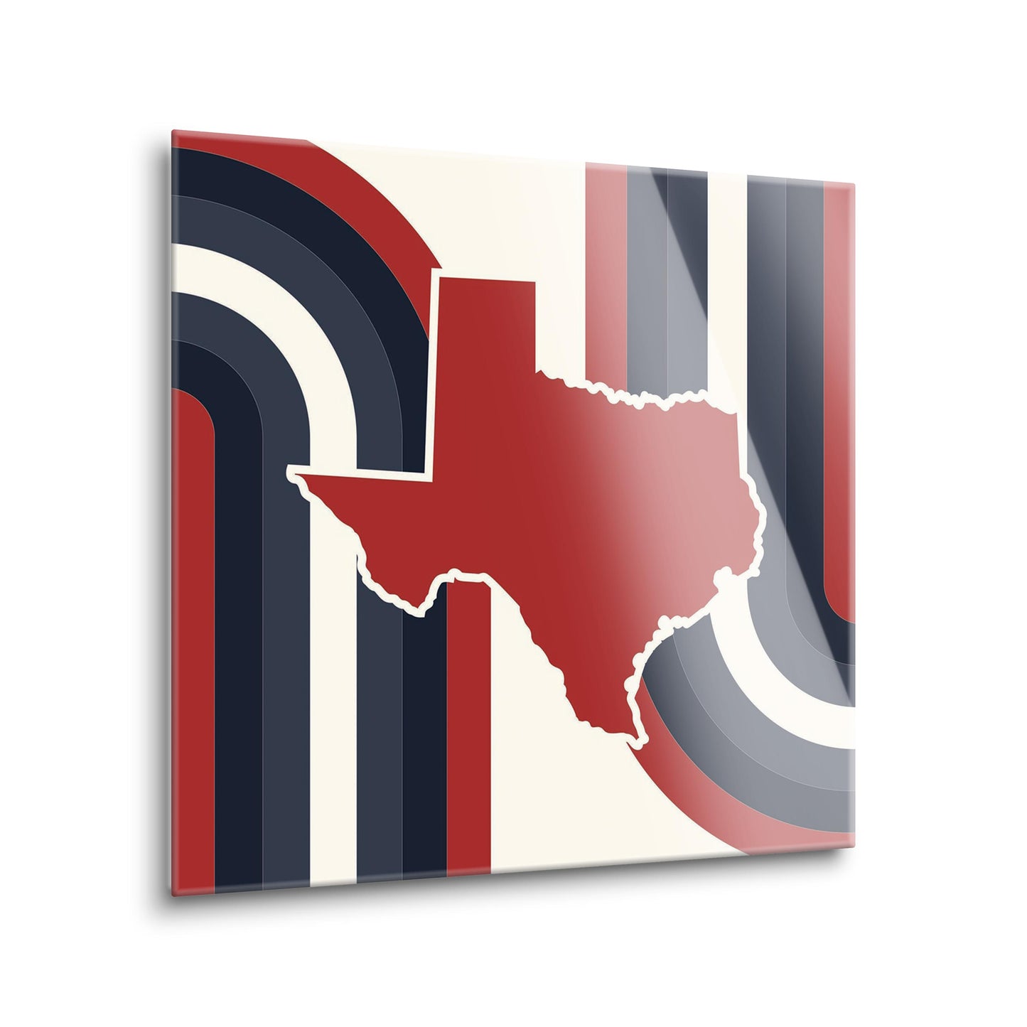 Modern Minimalist Texas Colors Retro Shape | Hi-Def Glass Art | Eaches | Min 2