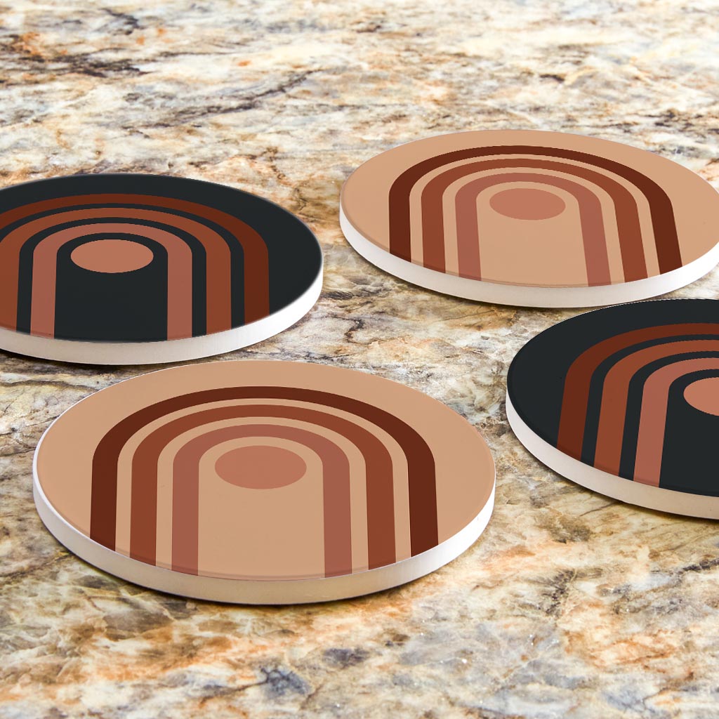 Retro Line Art| Absorbent Coasters | Set of 4 | Min 2