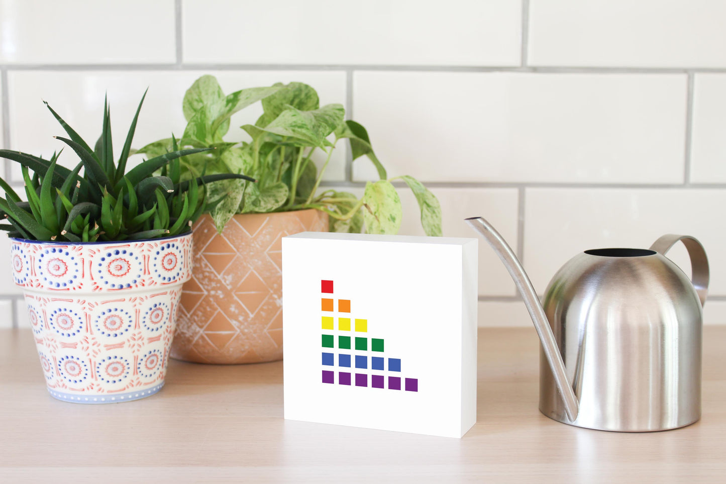 Minimalistic Pride Squares | Wood Block | Eaches | Min 4
